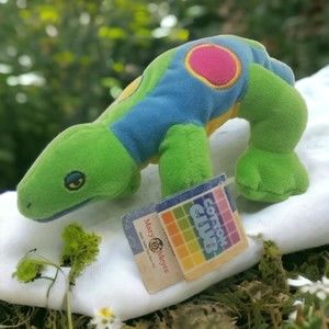 VTG Mary Meyer Hot Spots Lizard Plush Cotton Club Beanie Toy 1998 Green Blue